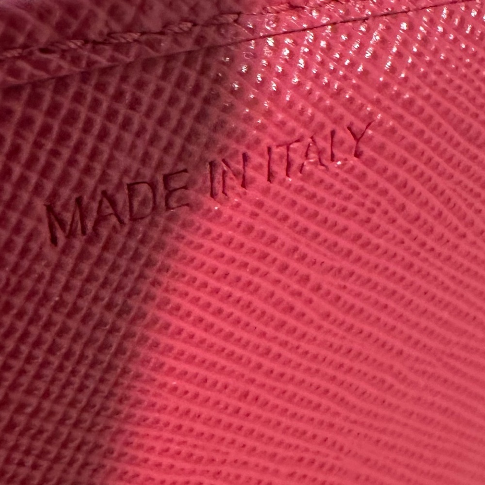 Authentic Prada Saffiano Leather Continental Flap Wallet - Pink Gold Accents EUC - Picture 12 of 17